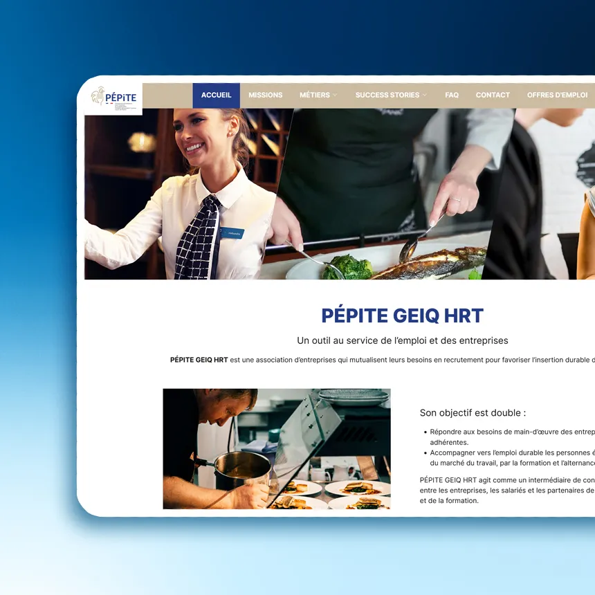 Pépites Geiq HRT réalisé par l'agence web Coteo