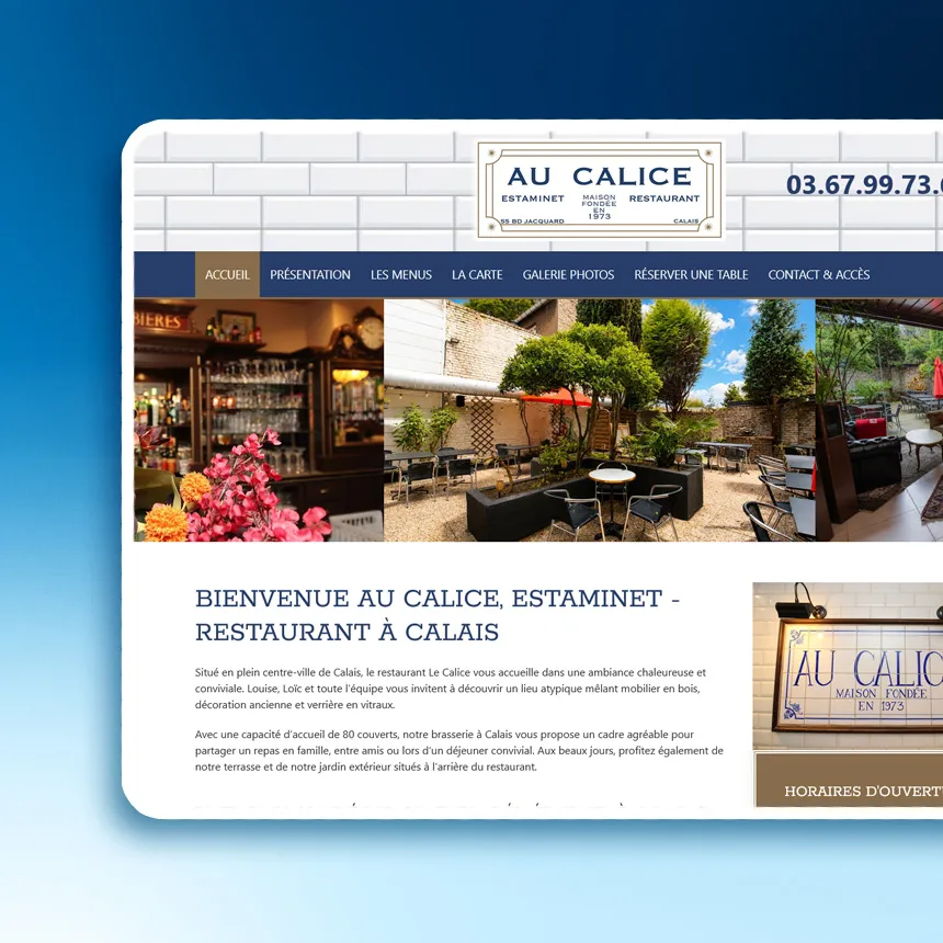Au Calice réalisé par l'agence web Coteo