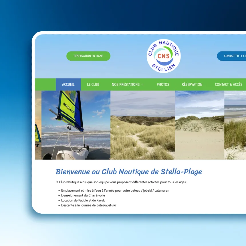 Club Nautique Stellien réalisé par l'agence web Coteo