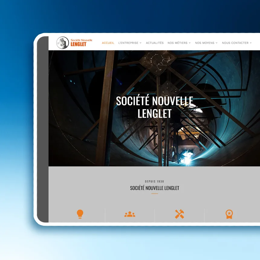 Société Lenglet réalisé par l'agence web Coteo
