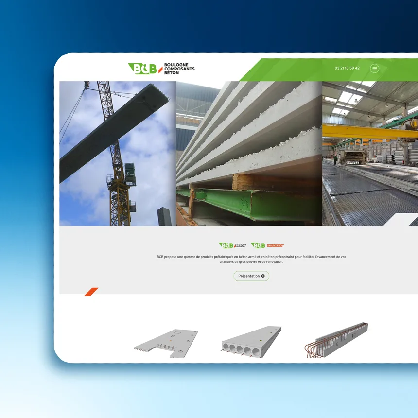 BCB Béton réalisé par l'agence web Coteo
