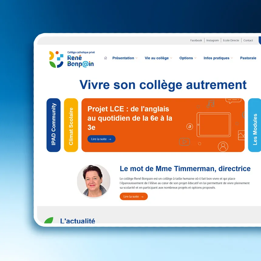 Collège René Bonpain réalisé par l'agence web Coteo