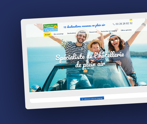 Groupe Nature & Vacances réalisé par l'agence web Coteo