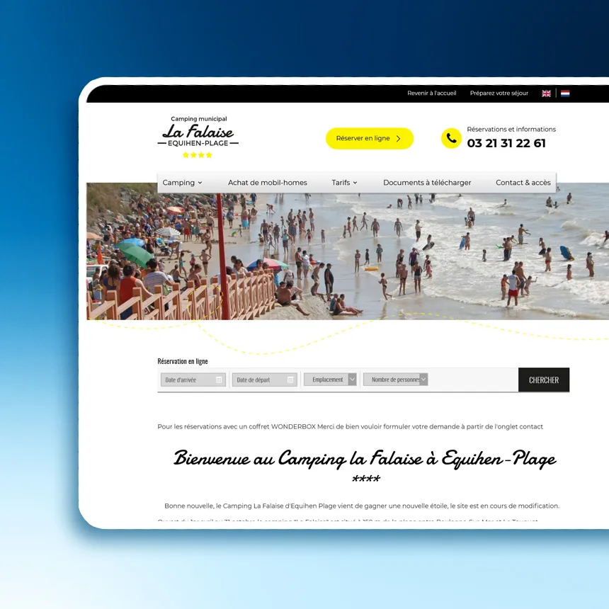 Camping Les Falaises réalisé par l'agence web Coteo