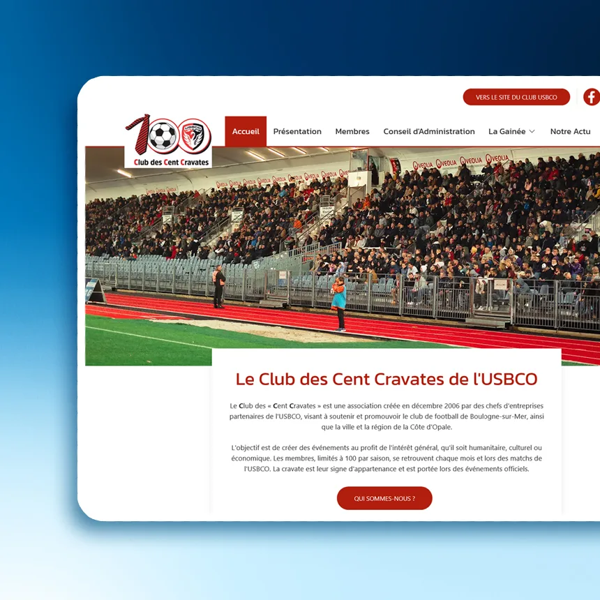 Club des Cent Cravates - USBCO réalisé par l'agence web Coteo
