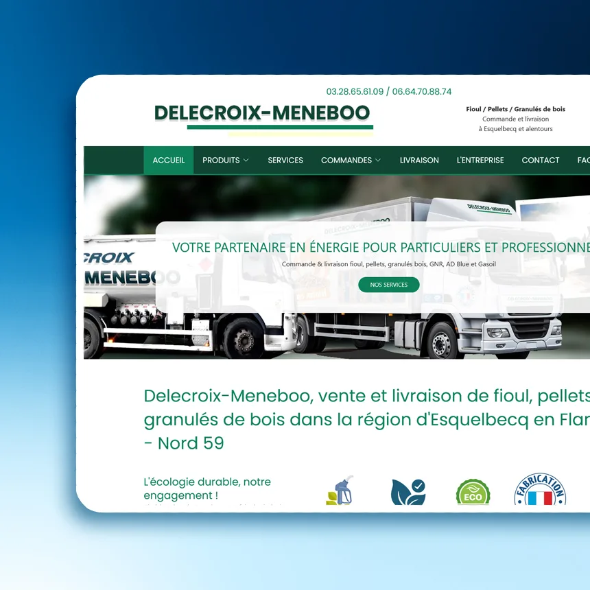 Delecroix Meneboo réalisé par l'agence web Coteo