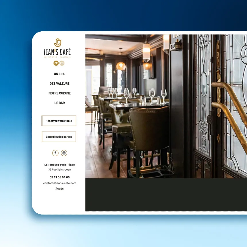 Jean's Café réalisé par l'agence web Coteo