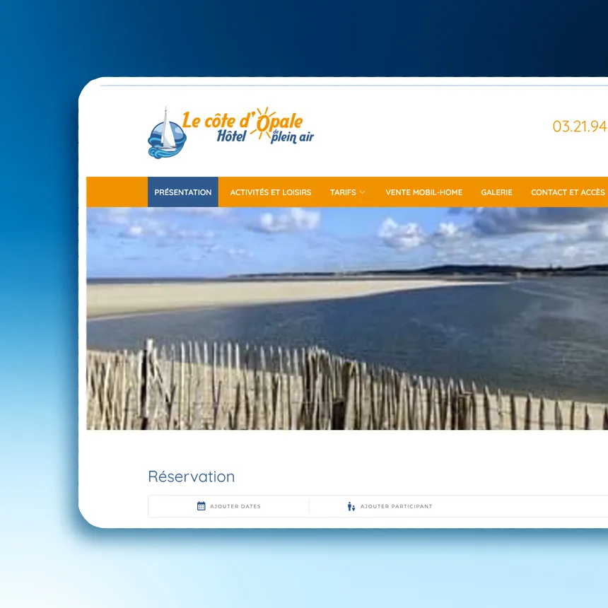 Camping le Côte d'Opale réalisé par l'agence web Coteo