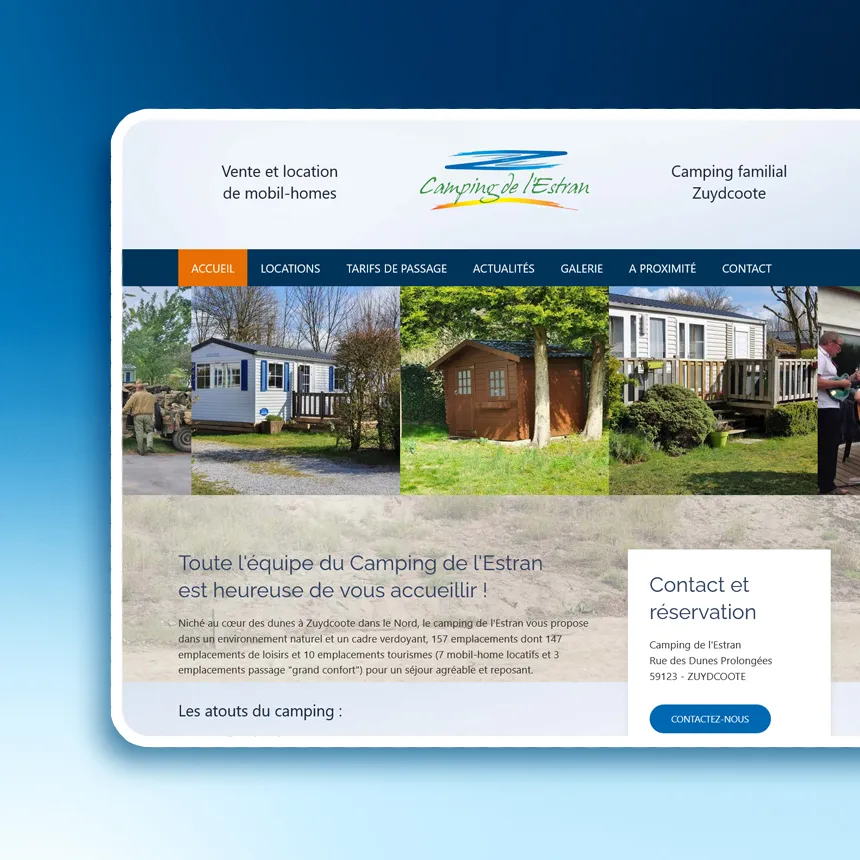 Camping de l'Estran réalisé par l'agence web Coteo