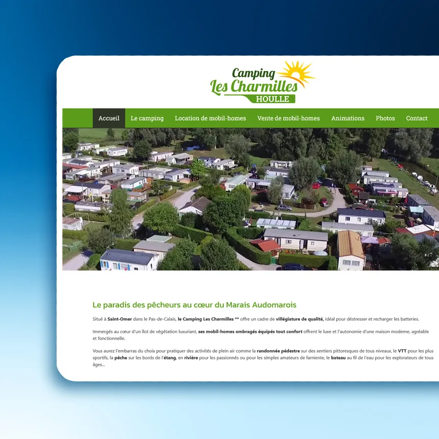 Camping les Charmilles réalisé par l'agence web Coteo