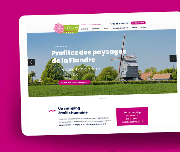 Camping le Préjoly réalisé par l'agence web Coteo