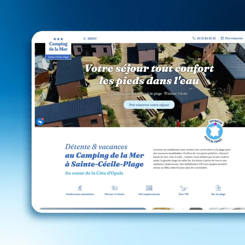 Camping de la Mer réalisé par l'agence web Coteo
