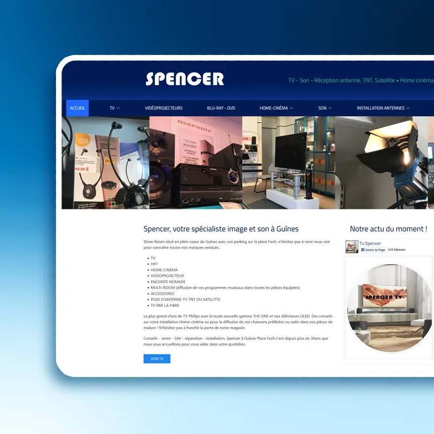 Spencer TV réalisé par l'agence web Coteo