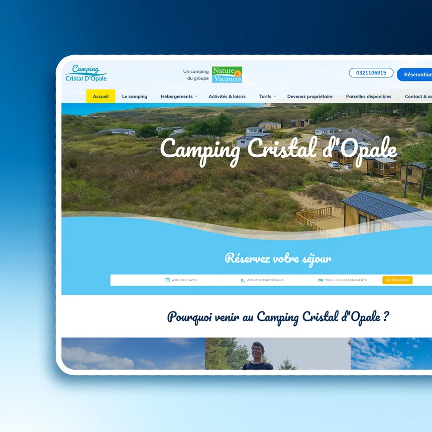 Camping Cristal d'Opale réalisé par l'agence web Coteo