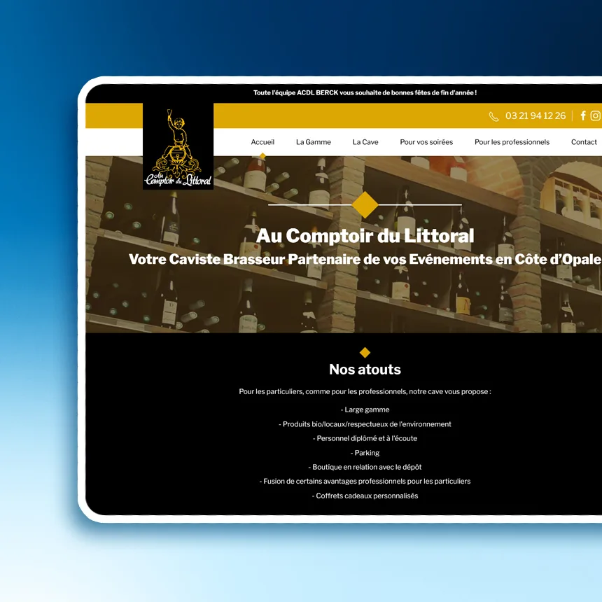 Au Comptoir du Littoral réalisé par l'agence web Coteo