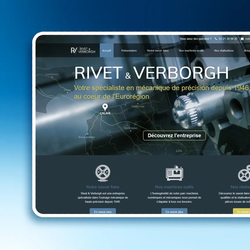 Rivet & Verborgh réalisé par l'agence web Coteo