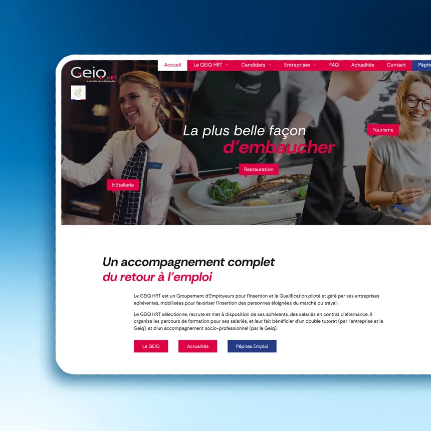 Geiq HRT réalisé par l'agence web Coteo
