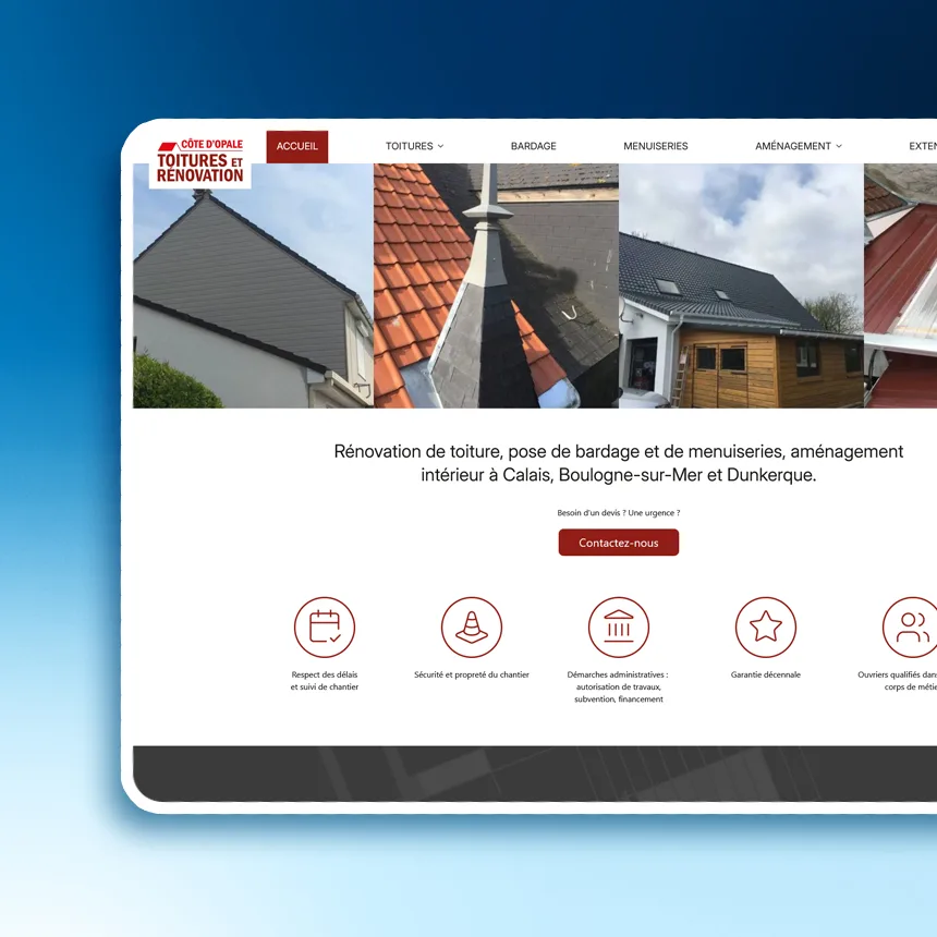 Côte d'Opale Toiture Rénovation réalisé par l'agence web Coteo