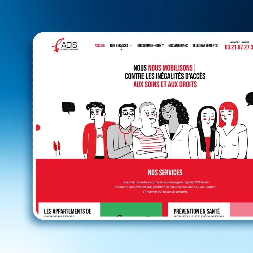 Association ADIS réalisé par l'agence web Coteo
