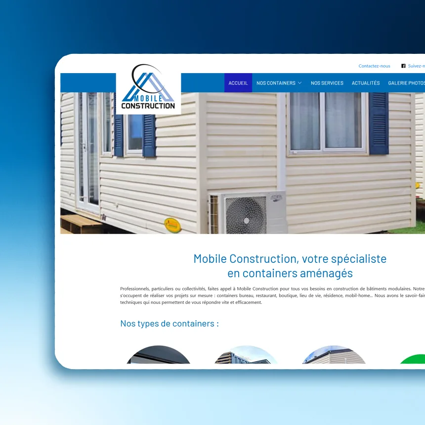 Mobile Construction réalisé par l'agence web Coteo