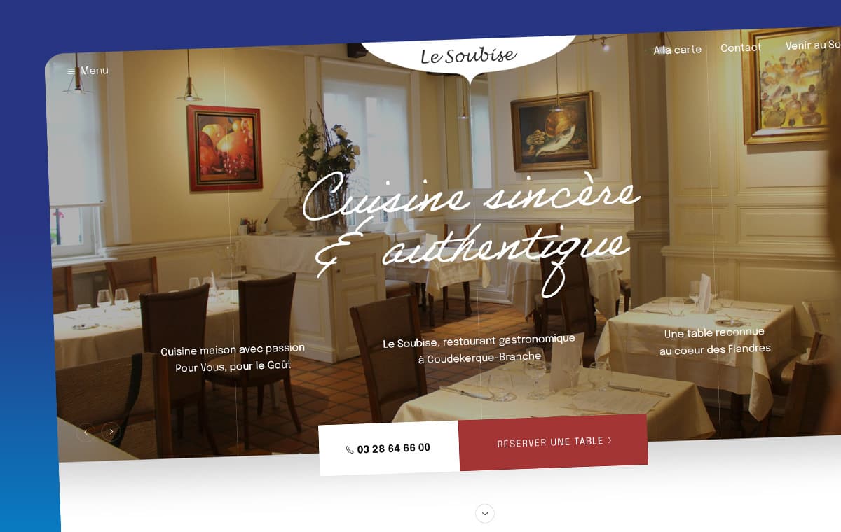Restaurant Le Soubise réalisé par l'agence web Coteo