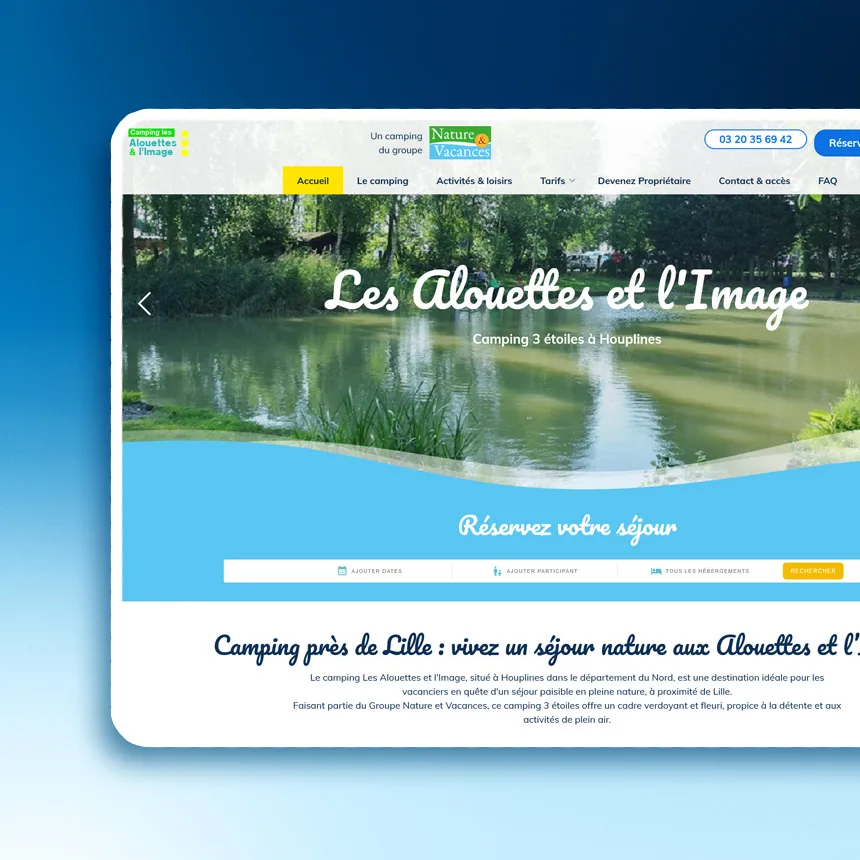 Camping Les Alouettes et l'Image réalisé par l'agence web Coteo