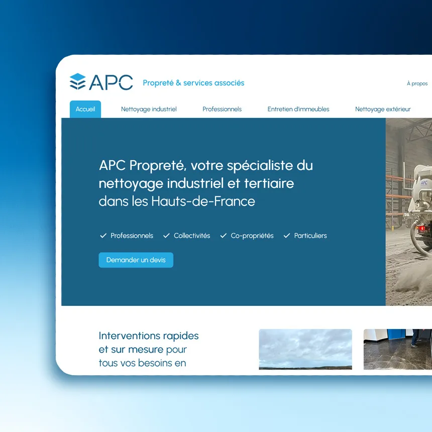 APC Propreté réalisé par l'agence web Coteo