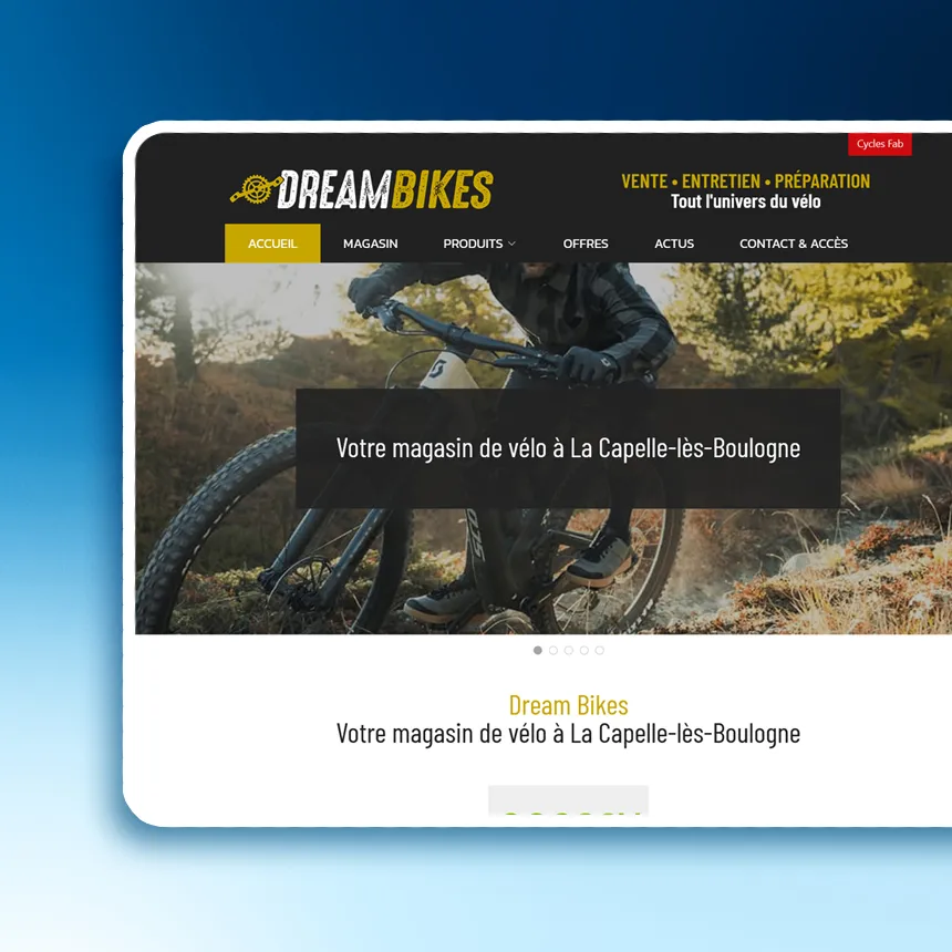 Dreambikes réalisé par l'agence web Coteo