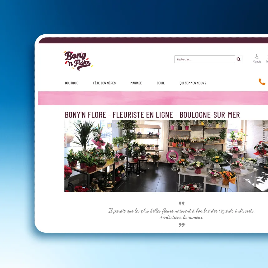 Bony'n'Flore réalisé par l'agence web Coteo