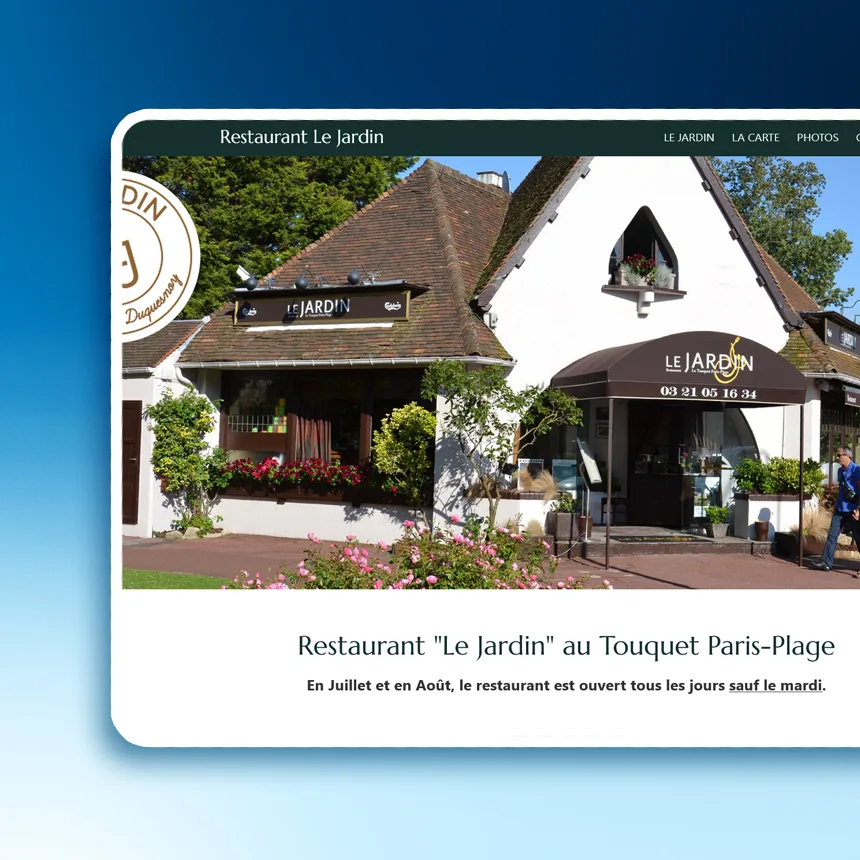 Restaurant Le Jardin réalisé par l'agence web Coteo
