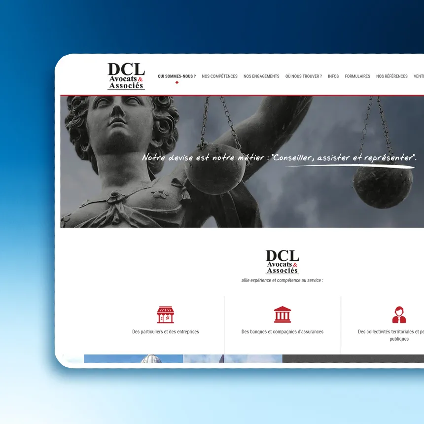 DCL Avocats réalisé par l'agence web Coteo