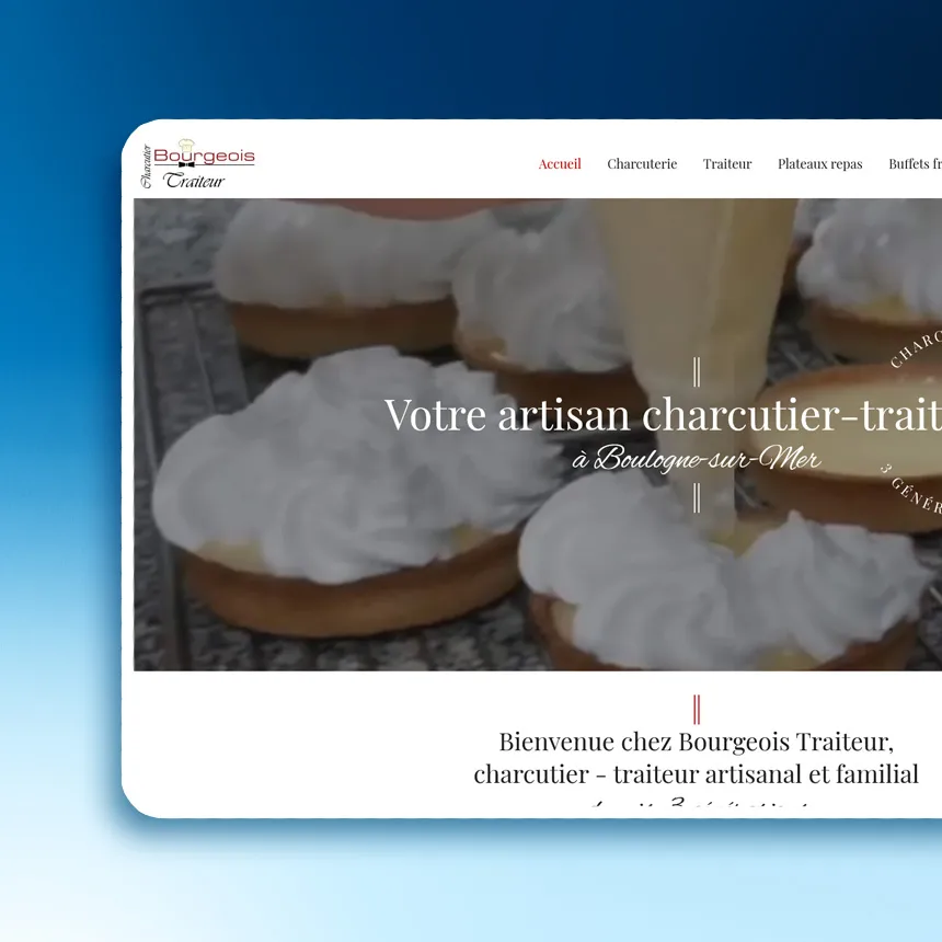 Bourgeois Traiteur réalisé par l'agence web Coteo