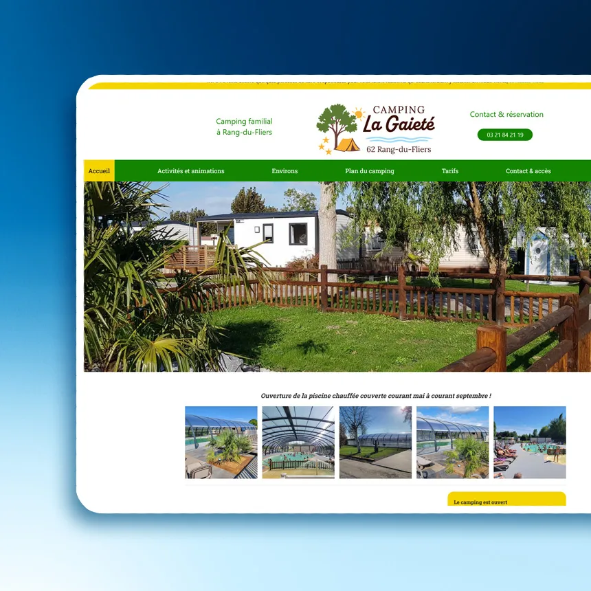 Camping la Gaieté réalisé par l'agence web Coteo