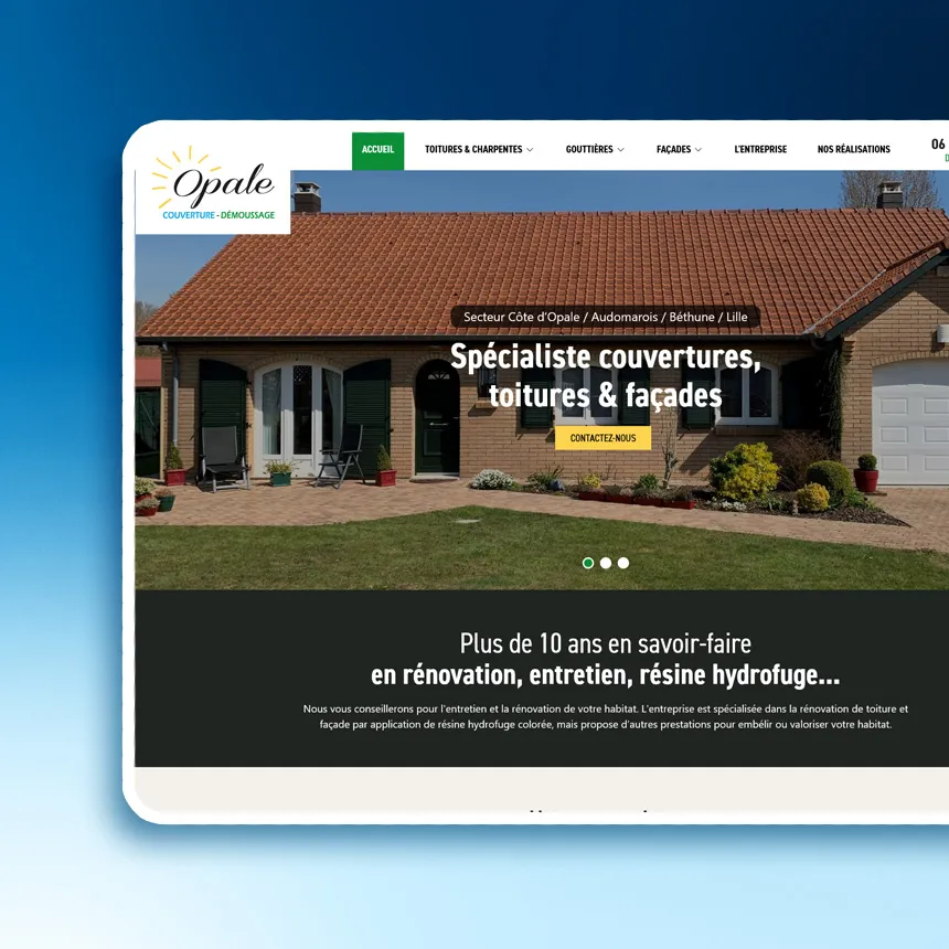 Opale Couverture Démoussage réalisé par l'agence web Coteo