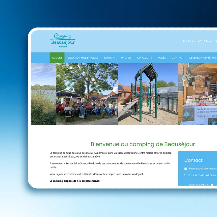 Camping Beauséjour réalisé par l'agence web Coteo