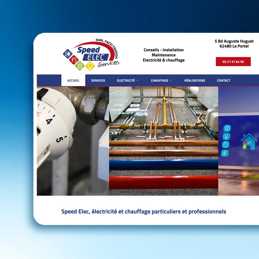 Speed Elec réalisé par l'agence web Coteo