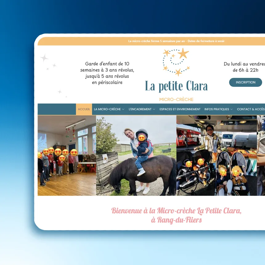 Micro-crèche La Petite Clara réalisé par l'agence web Coteo