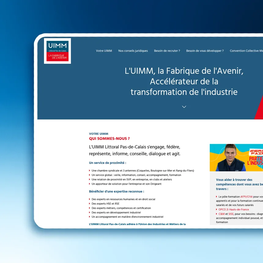 UIMM du Littoral réalisé par l'agence web Coteo