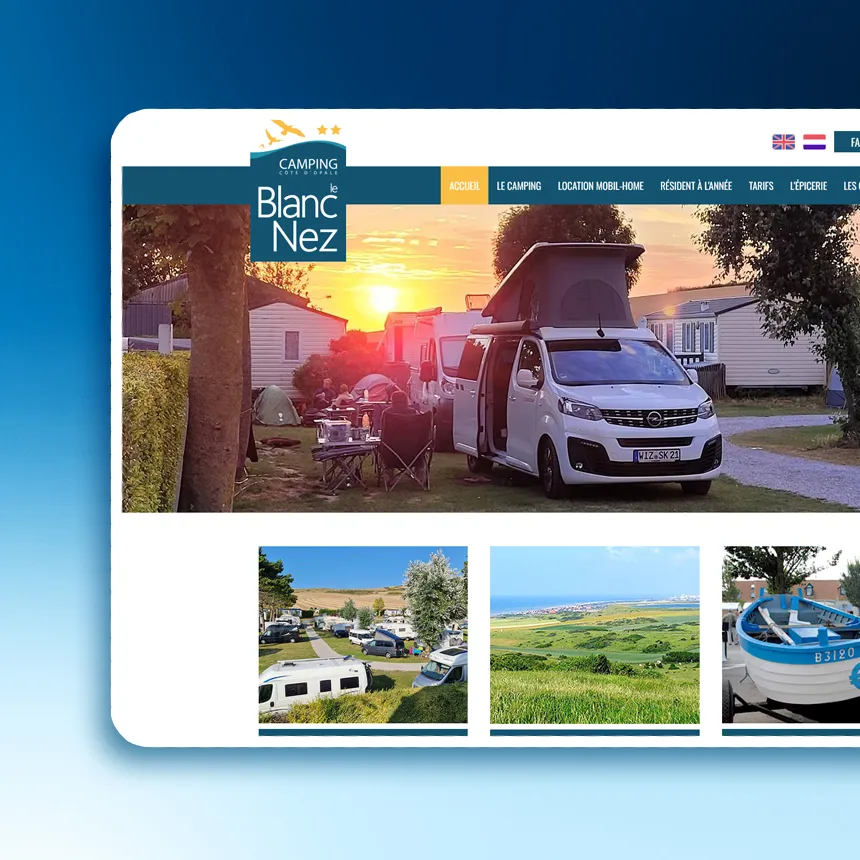 Camping Le Blanc Nez réalisé par l'agence web Coteo