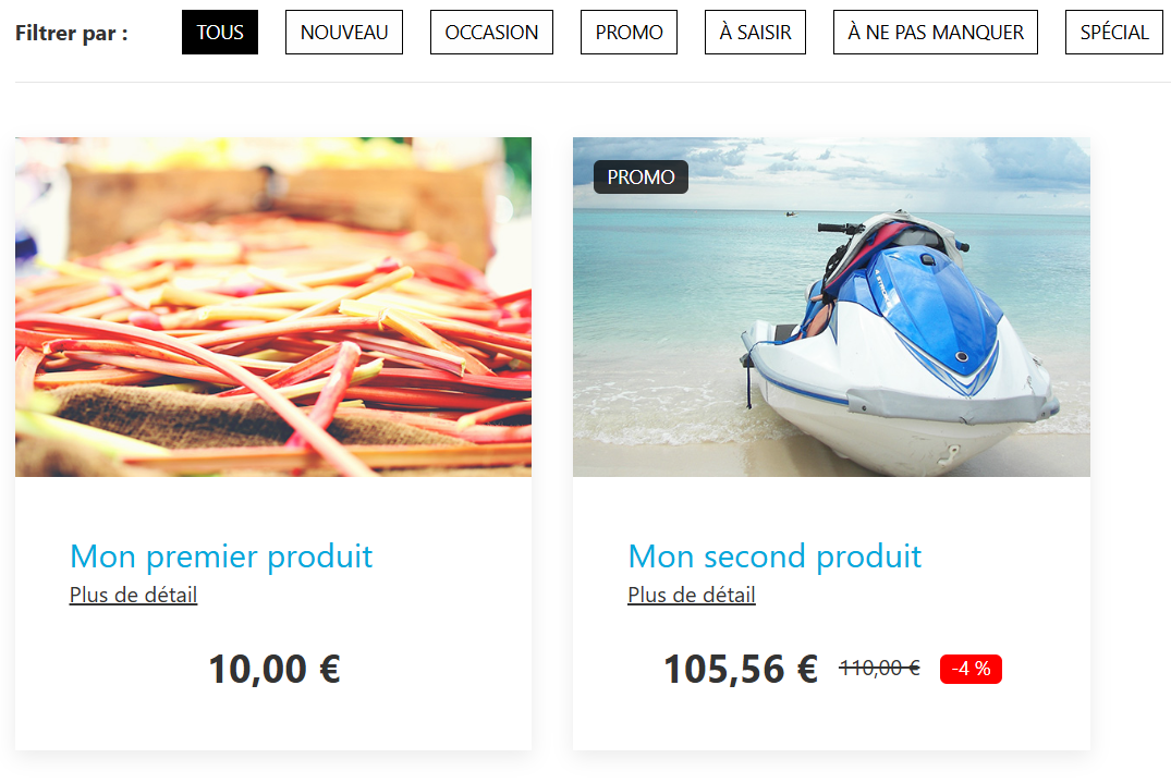 Nouveau bloc Concrete CMS pour gérer les produits