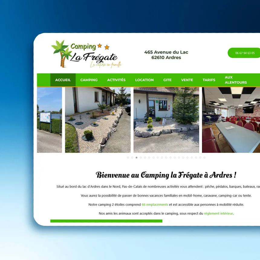 Camping la Frégate réalisé par l'agence web Coteo