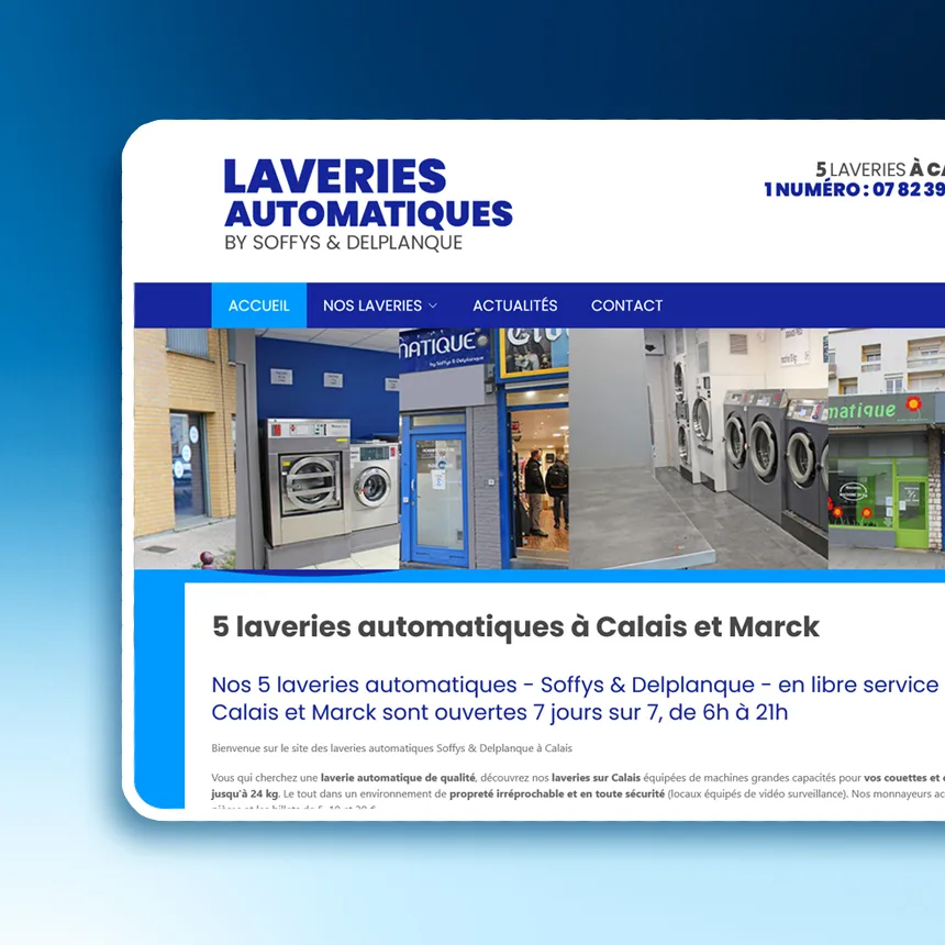 Laveries Soffys réalisé par l'agence web Coteo
