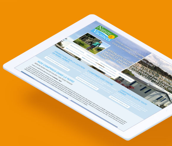 Groupe Nature & Vacances réalisé par l'agence web Coteo