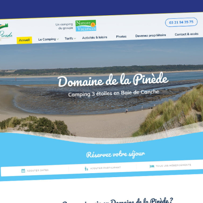 Coteoweb - Mise en ligne du site web pour le Camping de la Pinède