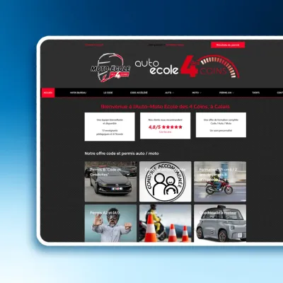 creation site internet Auto-Ecole des 4 Coins