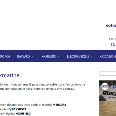 Coteoweb - Mise en ligne du site internet du magasin Maxmarine