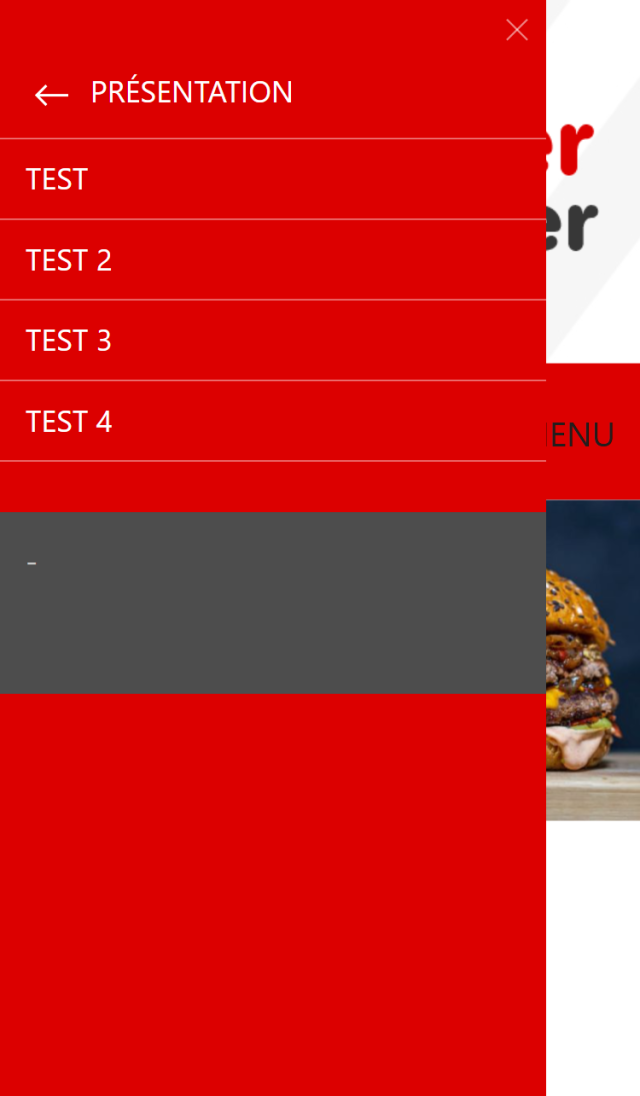 Affichage du sous-menu