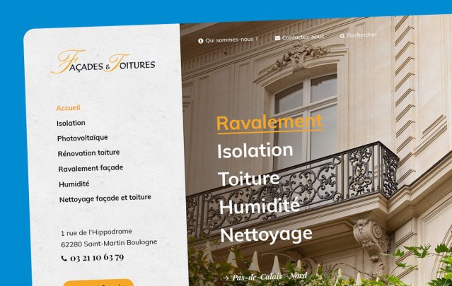 Nouveau site web pour Façades et Toitures